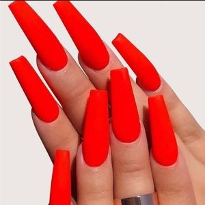 Long Classic Red Press On Nail 24pcs